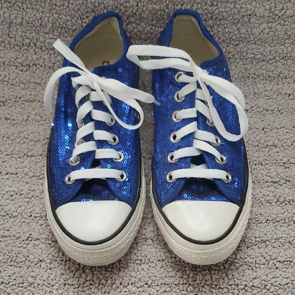 Converse Shoes - LIKE NEW Converse Blue Sequin Sneakers